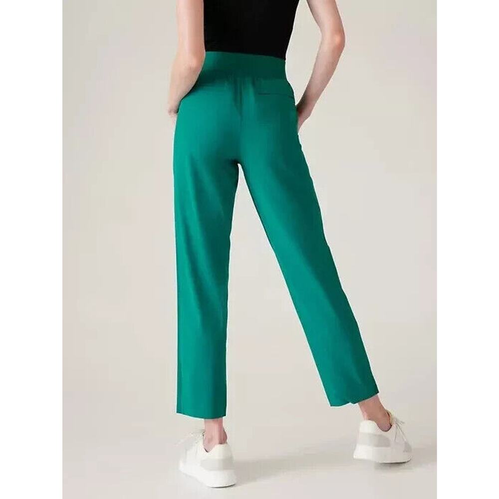 Athleta 2023 Brooklyn Ankle Pant Emerald Green Stretch Women's Size 10 Petite - Picture 8 of 13